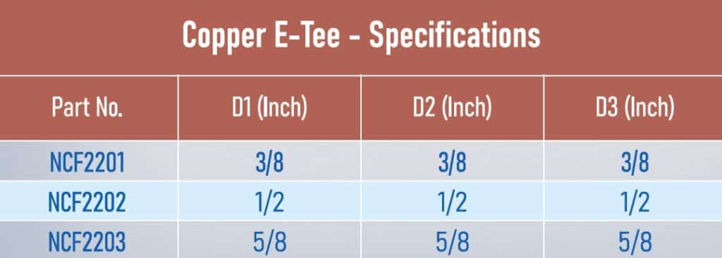 Copper E Tee in mumbai