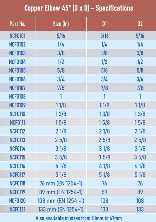 Copper Elbow 45 Degree in iraq